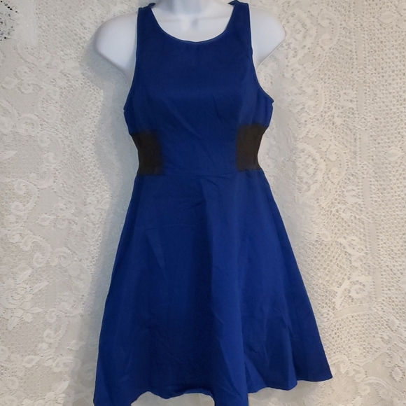 Blue Black flare dress by PJK Patterson J. Kincaid - Picture 12 of 13